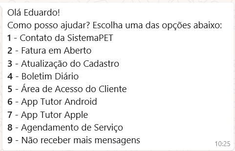 Resposta do Bot